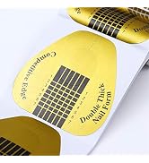300 Pieces Acrylic Nail Form Sticker Nail Sculpting Forms Golden Horseshoe-shaped Nail Extension ...