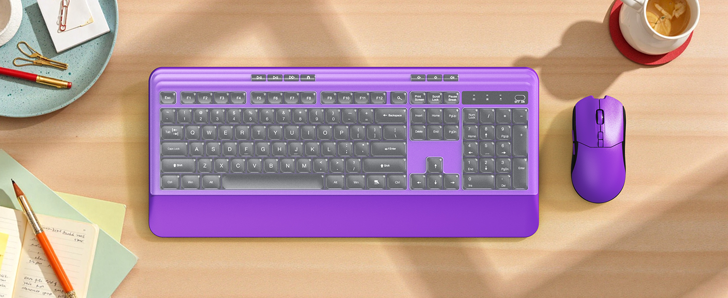 wireless purple keyboard with cover