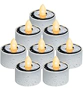 Homemory Solar Tea Lights Outdoor Waterproof, Dusk to Dawn Outdoor Lighting, Reusable LED Tea Lig...