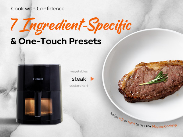 Cook with confidence: This air fryer has 7 ingredient-specific and one-touch presets