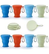 GUANCI Silicone Collapsible Travel Cup Set Silicone Folding Camping Cup with Lids Foldable Drinki...