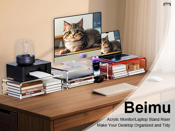 Acrylic Monitor/Laptop Stand Riser Make Your Desktop Organized and Tidy