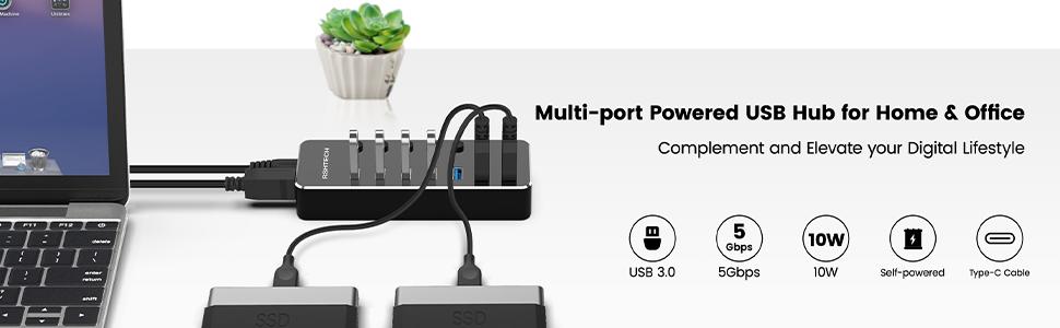 RSHTECH 7 port USB C hub