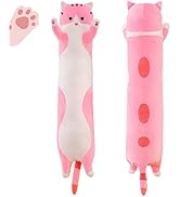 Rexinc Long Cat Plush Pillow Toy Sleeping Pillow Cute Cartoon Cat Stuffed Animals Soft Long Body ...