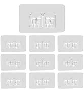 Lsnisni 10 Pack Shower Caddy Adhesive Replacement, Shower Adhesive Strips, Strong Adhesive Hooks,...