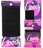 Goody Ultimate Daily Elastics Kit - 48CT Ouchless Hair Ties for Women &amp; Men - Includes 30 Black E...