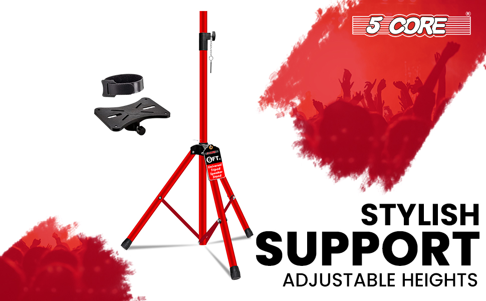 speaker stand sturdy heavy duty adjustable height tripod mount pole stage studio floor