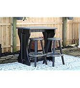 Leisure Accents Bar (Black/Deep Grey, Double Bar with 2 Barstools)