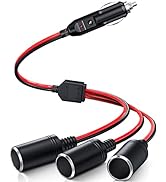Electop 1 to 3 Car Cigarette Lighter Socket Splitter Adapter Power Charger Port, 12V 24V Car Powe...