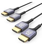 ZeniKon 8K Ultra Thin HDMI Cable 2-Pack 6.6FT, Slim HDMI 2.1 Cable High Speed HDMI Cord with Ethe...