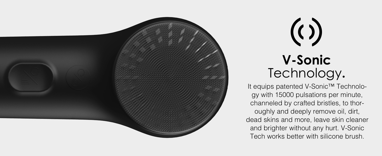 V-Sonic face scrubber facial cleansing brush silicone
