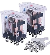 mxuteuk 2pcs AC 110V/120V Coil 8 Pin 10A DPDT LED Indicator Electromagnetic Power Relay General P...