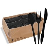 [1000 Pack]Disposable Plastic Cutlery Sets for Parties Includes 333 Forks, 333 Spoons, 334 Knives...