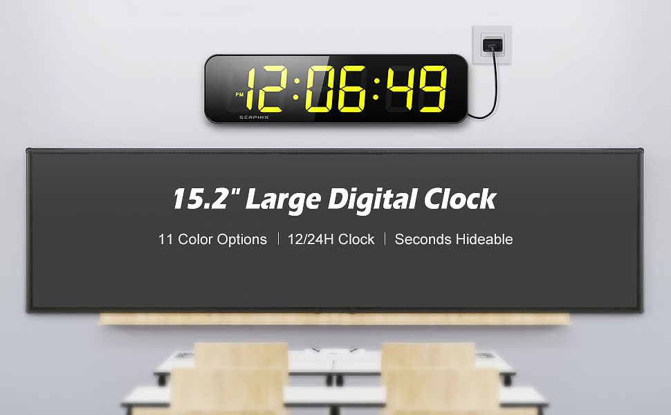 15.2" Large Digital Clock