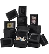 PH PandaHall 40pcs Small Gift Box with Window Black Paper Boxes Foldable Chocolate Cookies Candy ...