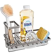 SWTYMIKI Sink Caddy Sponge Holder - Kitchen Sink Organizer with High Brush Holder for Countertop ...