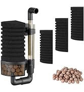 Carefree Fish Aquarium Filter Sponge Fish Tank Quiet Bubble Filter with 3 Sponges and 1 Bag of Fi...