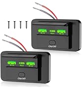 2PCS 3 Ports 12V RV USB Outlet 72W, Gibbab Dual USB QC3.0 36W & PD3.0 Type-C Quick Charge 36W Pan...