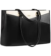 LOVEVOOK Laptop Bag for Women,15.6 Inch Laptop Tote Bag for Women,Vintage Leather Work Tote Bags ...