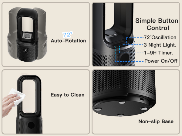 72°Rotation,Button contron, esy to clean,Non-slip base
