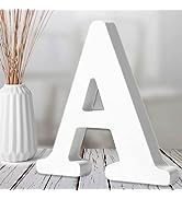 AOCEAN 6 Inch White Wood Letters Unfinished Wood Letters for Wall Decor Decorative Standing Lette...