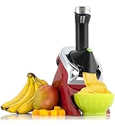 Yonanas 988RD Deluxe Vegan, Dairy-Free Frozen Fruit Soft Serve Maker, Includes 75 Recipes, 200 W,...