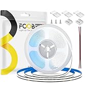 FCOB 16.4FT/5m COB LED Strip Light, DC12V Cool White Dimmable Black PCB Light Strips 6000K, 8mm C...