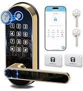 Keyless-Entry Keypad Fingerprint Smart Lock: Digital Door Lock with Code Passcode, Electronic Doo...