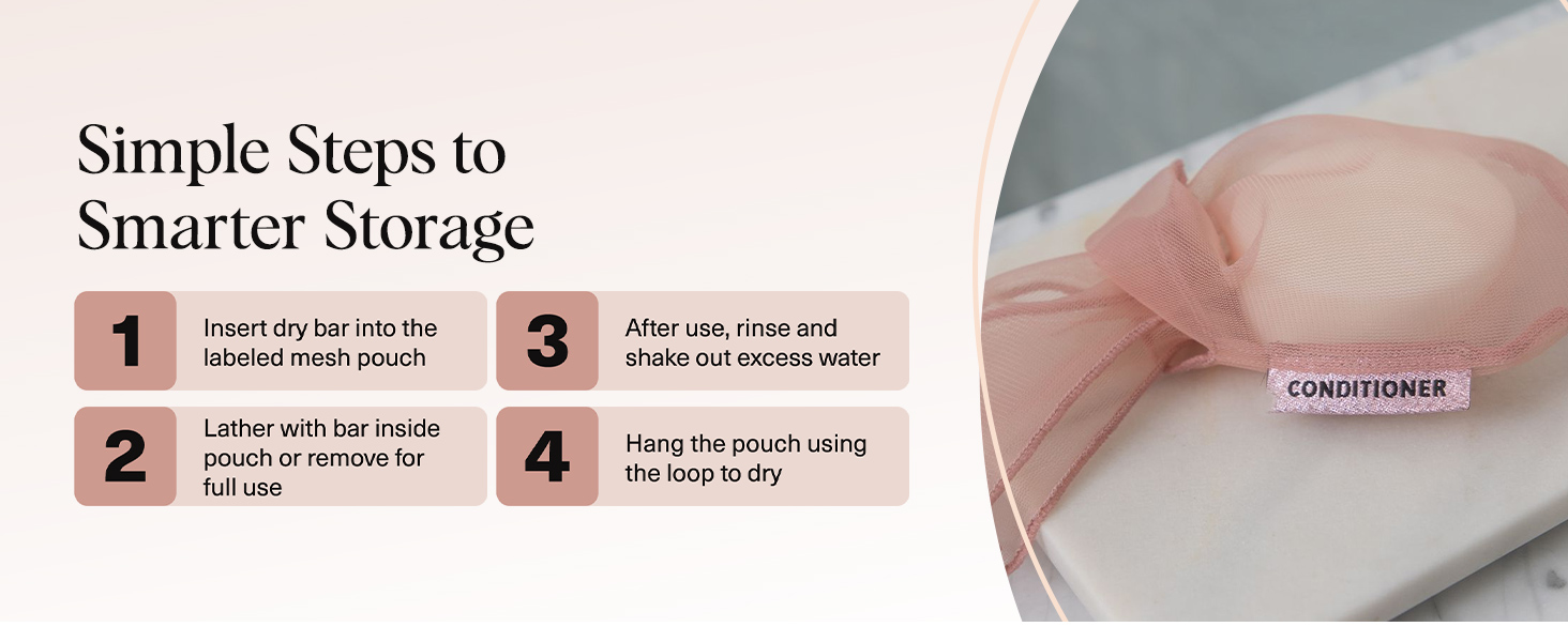 Kitsch Bar Soap Saver Bag 2pc Set - Blush &amp;amp; Terracotta