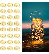 24 Pack Fairy Lights Battery Operated String Lights 7 Feet 20 Led Waterproof Christmas Lights Sil...
