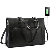Laptop Bag for Women 15.6 inch Waterproof Work Tote Bag Briefcase with USB Charging Port PU Leath...