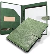 Professional Padfolio Portfolio Binder, Textured Embossing Faux Leather Folder Organizer for Lett...