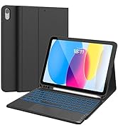 CHESONA Touchpad iPad 10th Generation Case with Keyboard (10.9", 2022), 7 Color Backlight, Multi-...