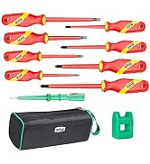 LAOA 1000 Volt VDE Insulated Screwdriver Set, with Magnetizer/Demagnetizer,Voltage Detector Pen,T...