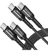 JSAUX 100W USB C to USB C Cable (2-Pack, 3.3ft), USBC Type C Charge Cord 5A Fast Charging Compati...