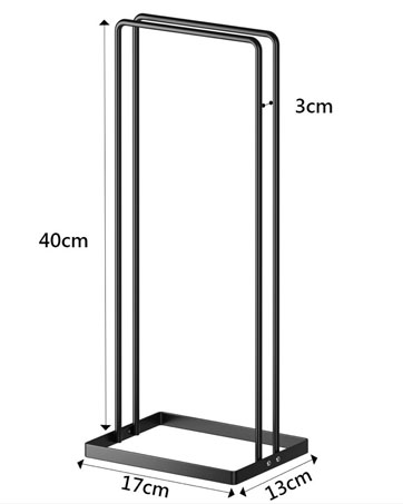 Large Wire and Velvet Hanger Holder, Carbon Steel Black Clothes Hanger Storage Rack