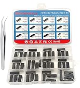 49Pcs 25 Types 74HCxx and 74LSxx Series Logic IC Assortment Kit &amp; IC Socket,Minidodoca Logic IC S...