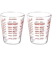 DS. DISTINCTIVE STYLE Shot Glasses Measuring Cup 2 Pieces Liquid Heavy Glass 30 Milliliter Scaled...