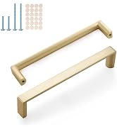 Gzzvo 10 Pack Brushed Gold Cabinet Pulls,5 Inch(128mm) Hole Center Kitchen Cabinet Handles for Dr...
