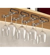GeLive 7 Inch Wine Glass Holder Under Cabinet Stemware Rack Little Glass Hanger Storage Organizer...