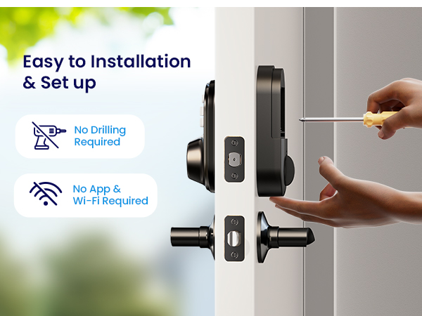 keyless entry door lock with handle 