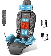 comrelax Back Massager with Heat &amp; Traction &amp; Vibration, Chair Massager Pad for Office Home, Seat...