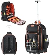 VEVOR Rolling Tool Backpack, 110 lbs Load Capacity, 72 Pockets Heavy Duty Roller Tool Bag on Whee...