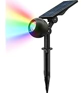 Pwysara Solar LED Color Changing Lawn Lights IP65 Waterproof Multicolor RGB Motion Sensor Dimmabl...