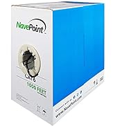 NavePoint Cat6 (CCA), 1000ft, Black, Solid Bulk Ethernet Cable, 550MHz, 23AWG 4 Pair, Unshielded ...