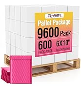 Fuxury Bubble Mailers 6x10" Pink Padded Envelopes 9600 Pack Bulk Strong Adhesion Full Pallet of P...