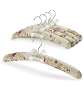 GLCON 16 inches Satin Padded Hangers for Sweaters - Thick Padded Clothes Hangers for Women Clothi...