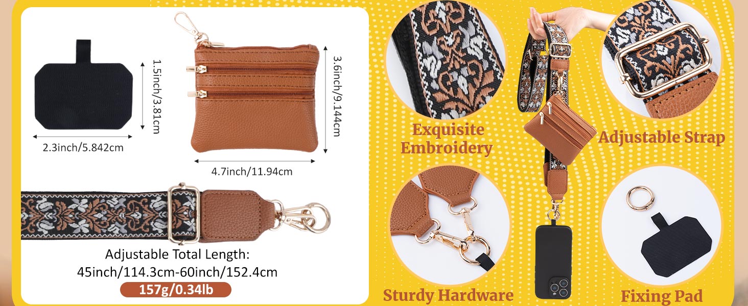 Adjustable Phone Strap Crossbody with Wallet