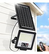 100W Solar Flood Light Outdoor Waterproof, 10000LM 6500K Motion Sensor LED Street Light, Dusk to ...