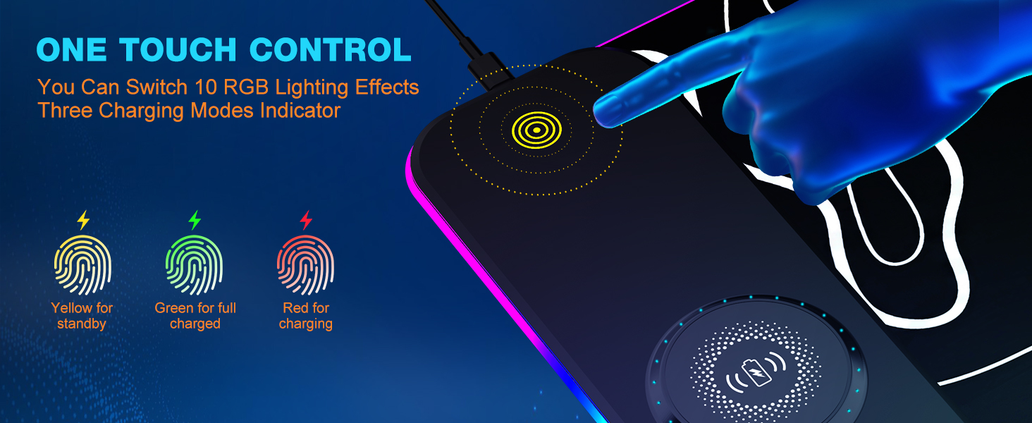 TARKARI Magnetic Wireless Charging RGB Mouse Pad